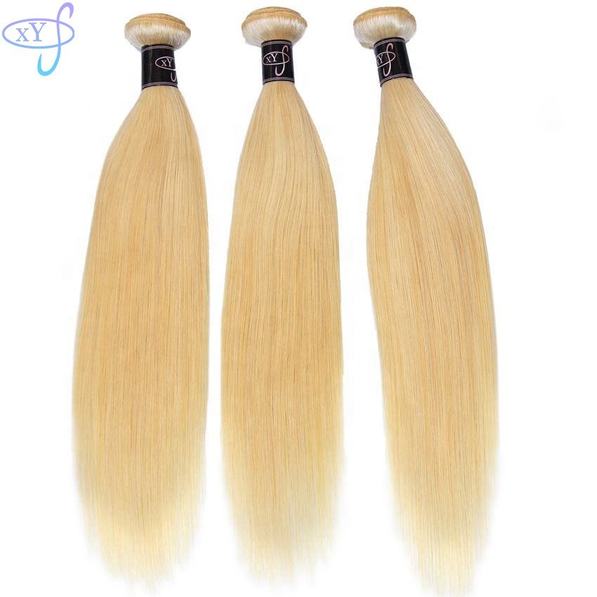 XYS Cheap Raw Remy Virgin Hair Human 613 Straight Bundles, Cuticle Aligned 613 Blonde Unprocessed Human Hair Extension