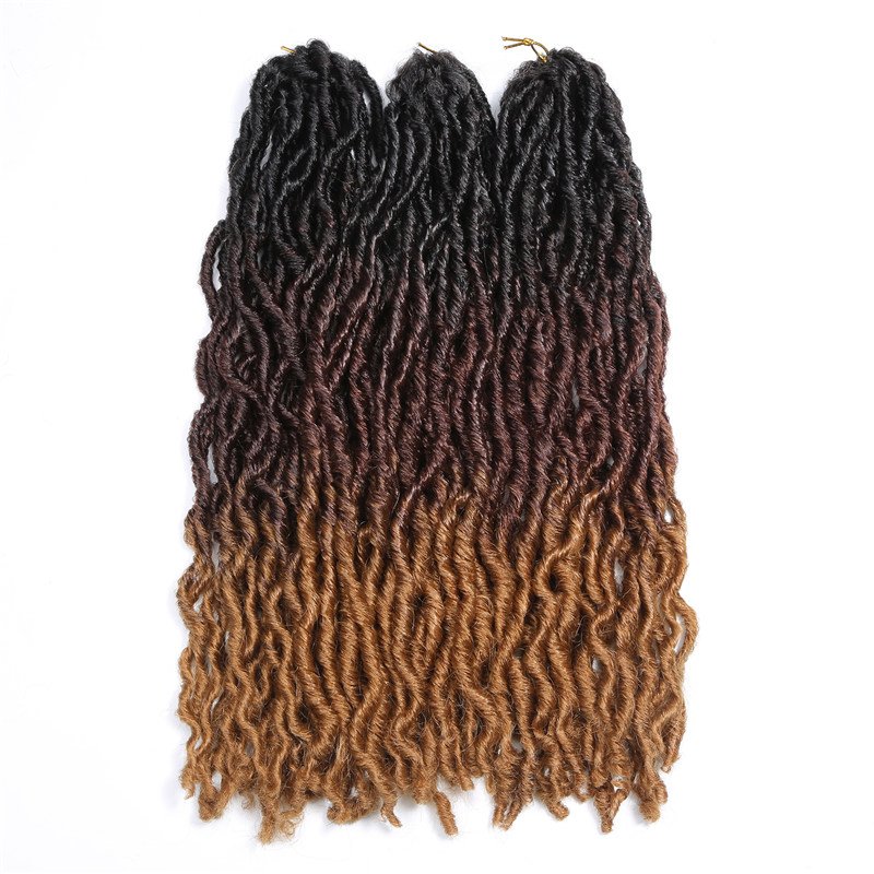 Goddess Faux locs Crochet Hair Soft Gypsy Locs Wavy Crochet Braids Dreadlocks 3 Tone Curly Wavy Twist Braiding Hair extensions