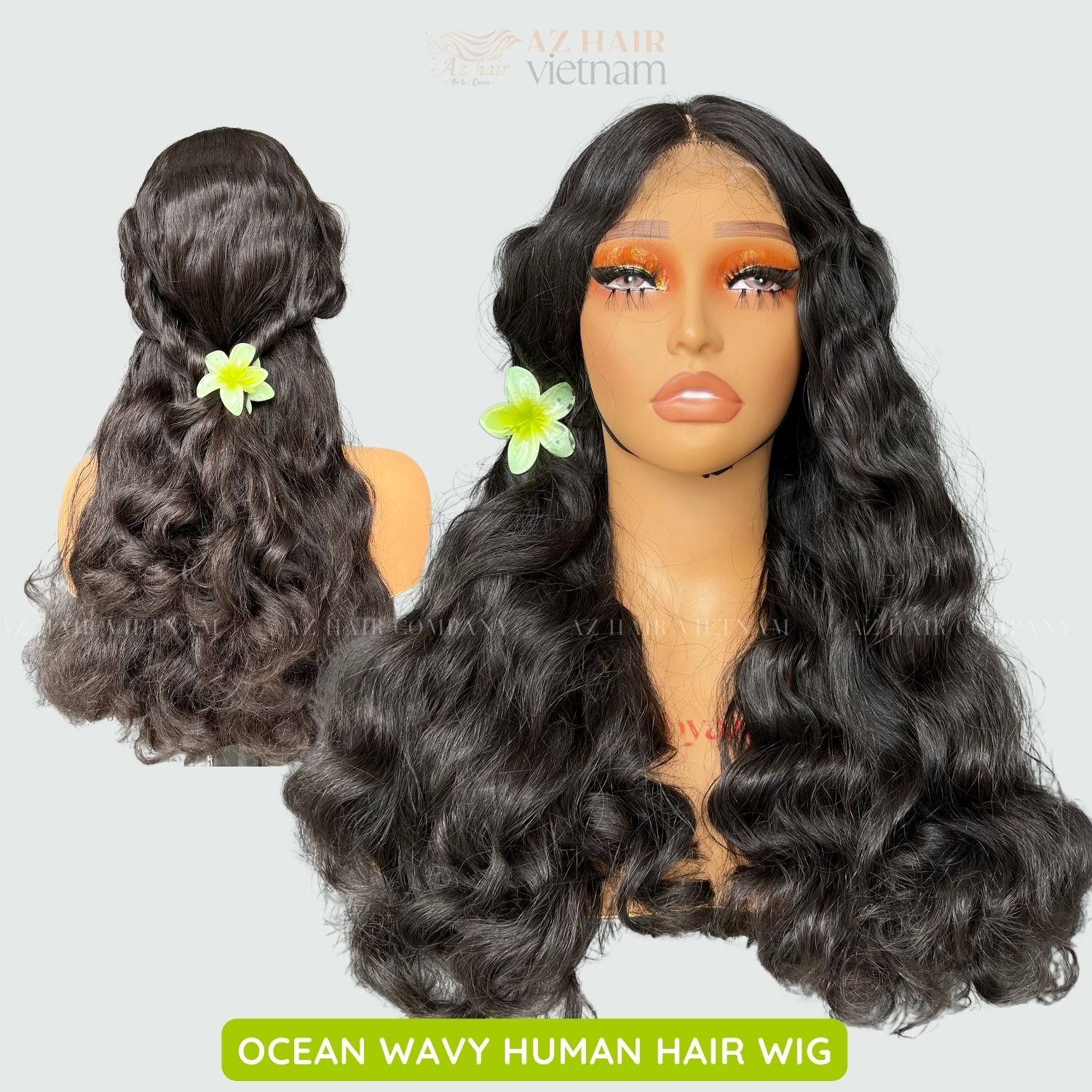 Top Human Hair Loose Wave Ocean Wavy Bundles Super Double Drawn Weft Hair HD Lace 100 % Unprocessed Vietnamese Hair Material