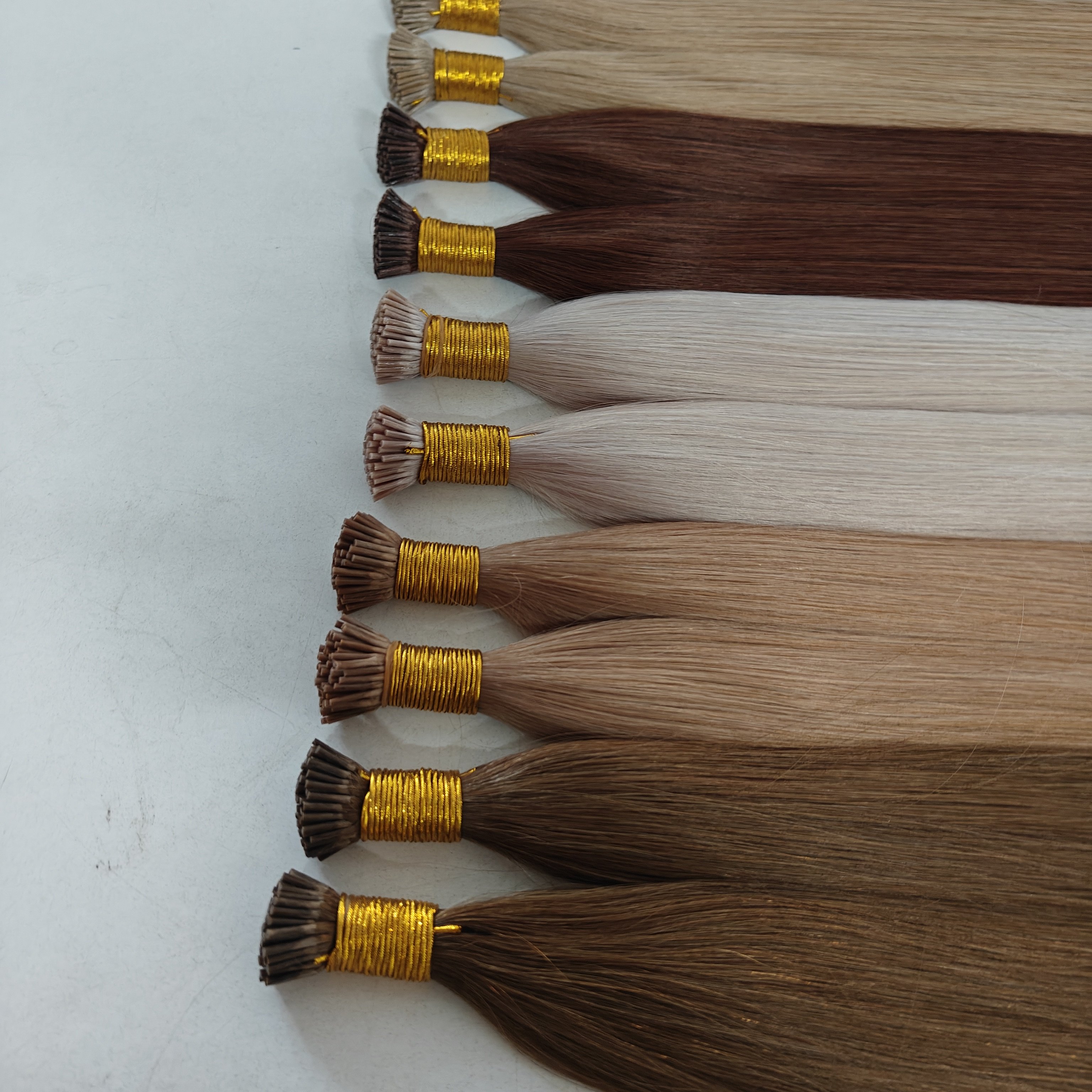 Wholesale Pre Bonded I Tip Human Hair Extensions Keratin Glue Best Quality Cuticle Aligned I/K Tip Hair Natural Raw Virgin Hair