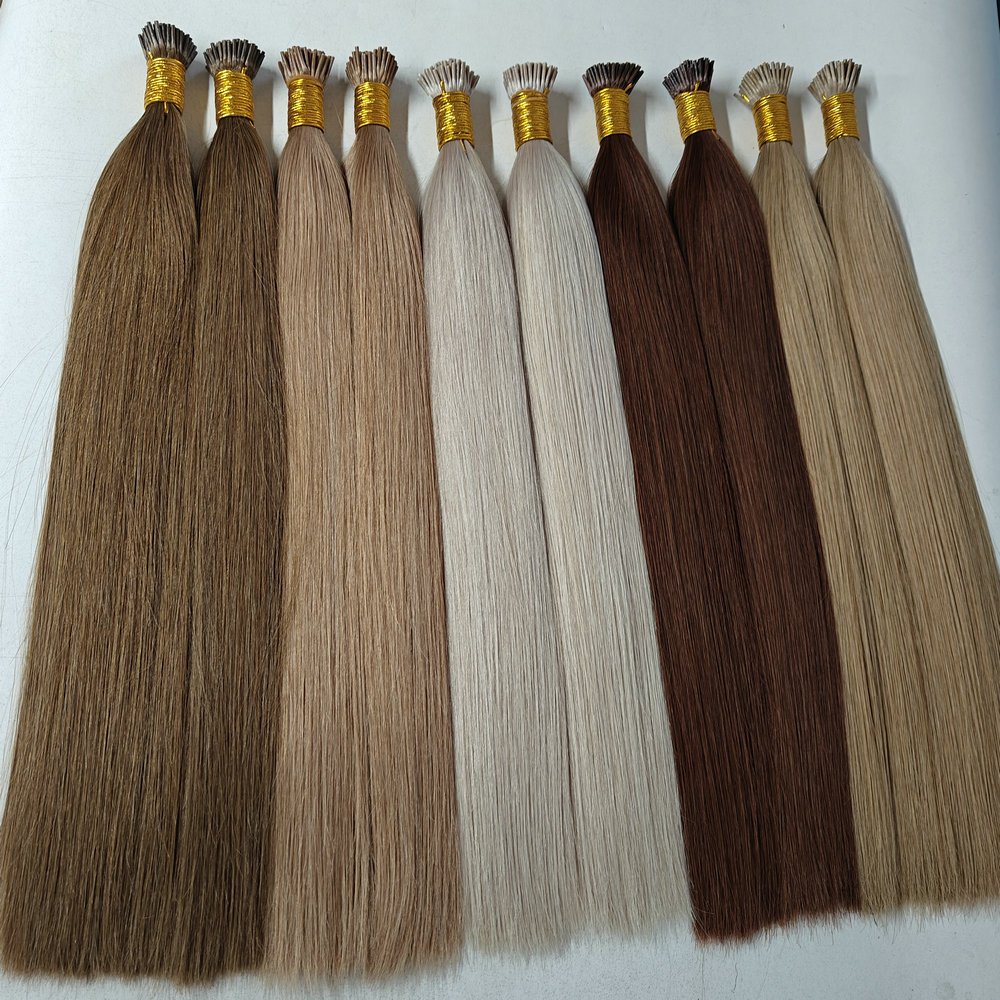 Wholesale Pre Bonded I Tip Human Hair Extensions Keratin Glue Best Quality Cuticle Aligned I/K Tip Hair Natural Raw Virgin Hair