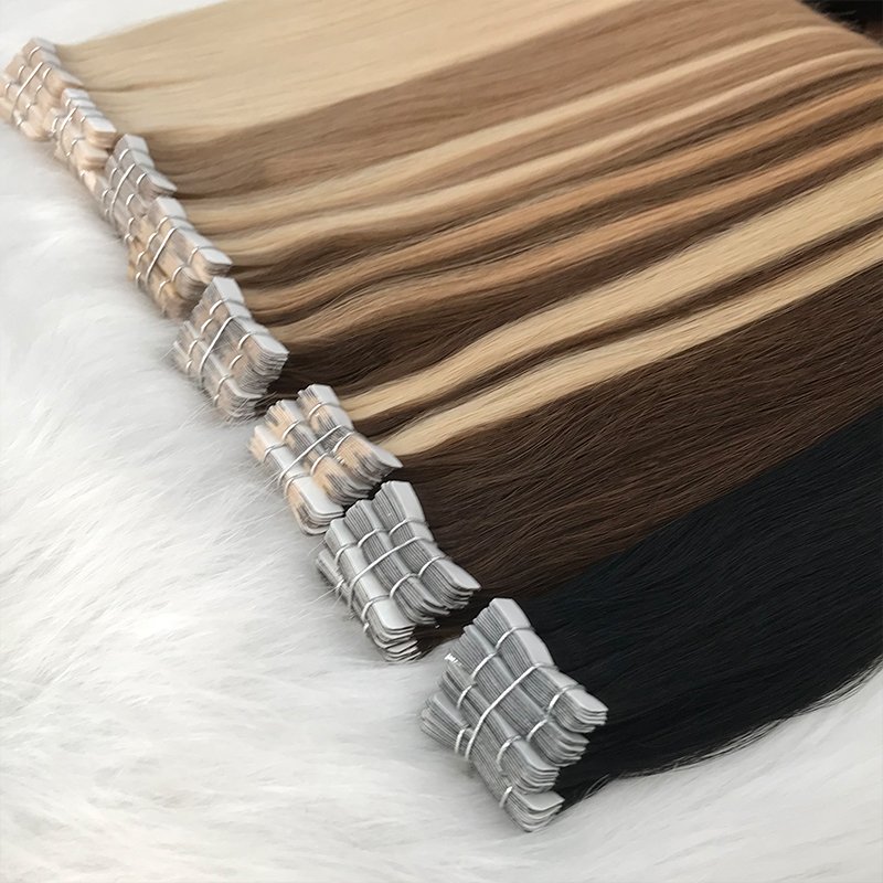 FindVirginHair Russian Hair Tape In Human Hair Extension Wholesale Double Drawn Tape Ins Slavic Hair Extension