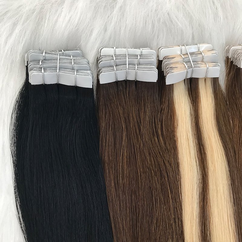 FindVirginHair Russian Hair Tape In Human Hair Extension Wholesale Double Drawn Tape Ins Slavic Hair Extension
