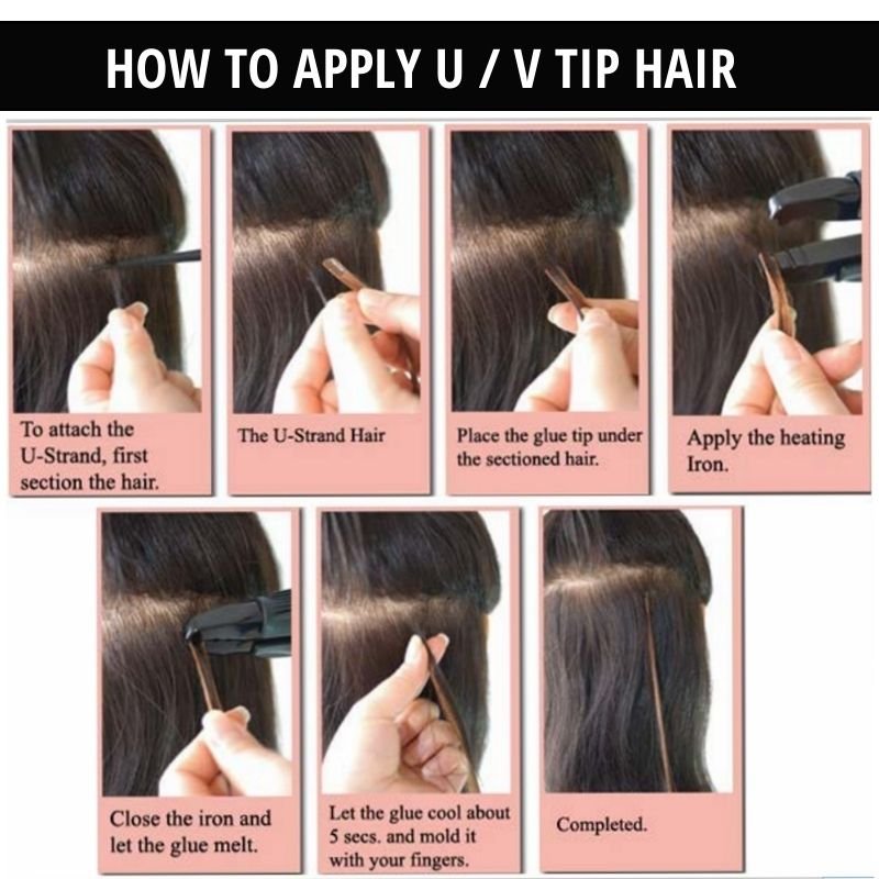 Real Raw Straight Virgin Peruvian Human Hair One Donor 14A Cuticle Aligned Raw Virgin V Tip Hair Extension