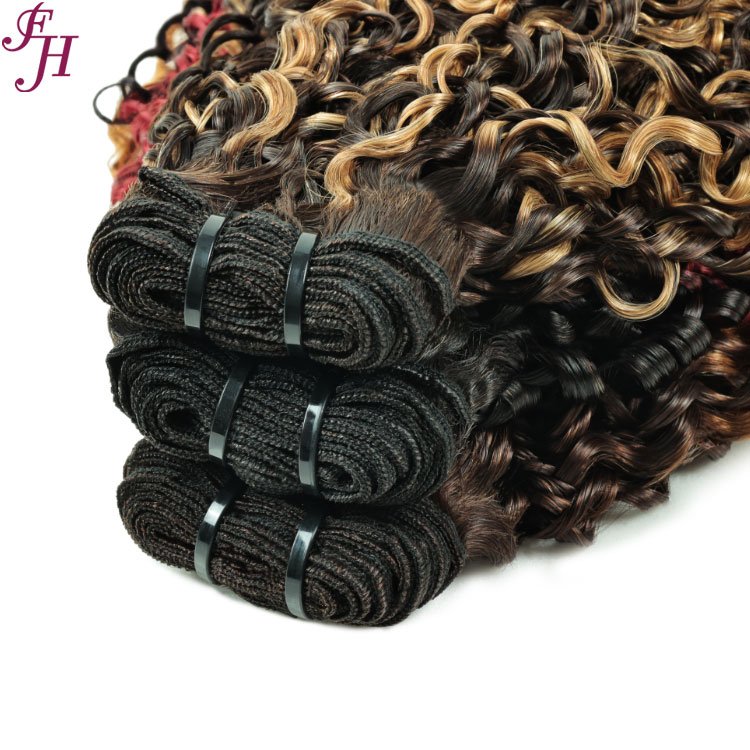 FH 10"-22" Double Drawn Cuticle Aligned Brazilian Hair Bundles Funmi Pixie Curly Virgin Human Hair Extension Weft