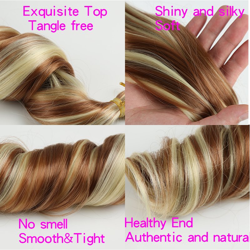 Anxin Braiding Hair 24Inch Synthetic Spiral Curls Braids Hair Extensions For Women