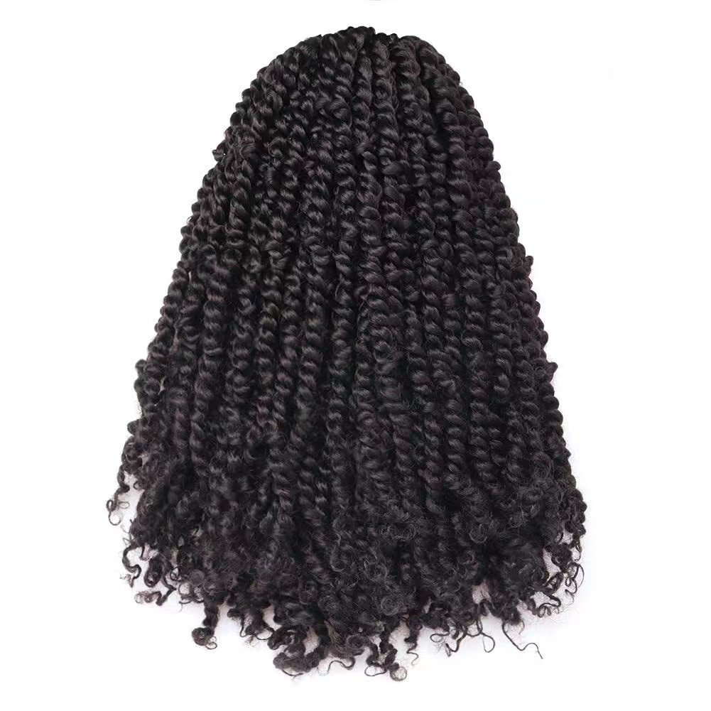 Passion Twist Hair Ombre Brown Pre-twisted Crochet Braids 10 Inch Short Bomb Twist Pre-looped Synthetic crochet Braiding Hair