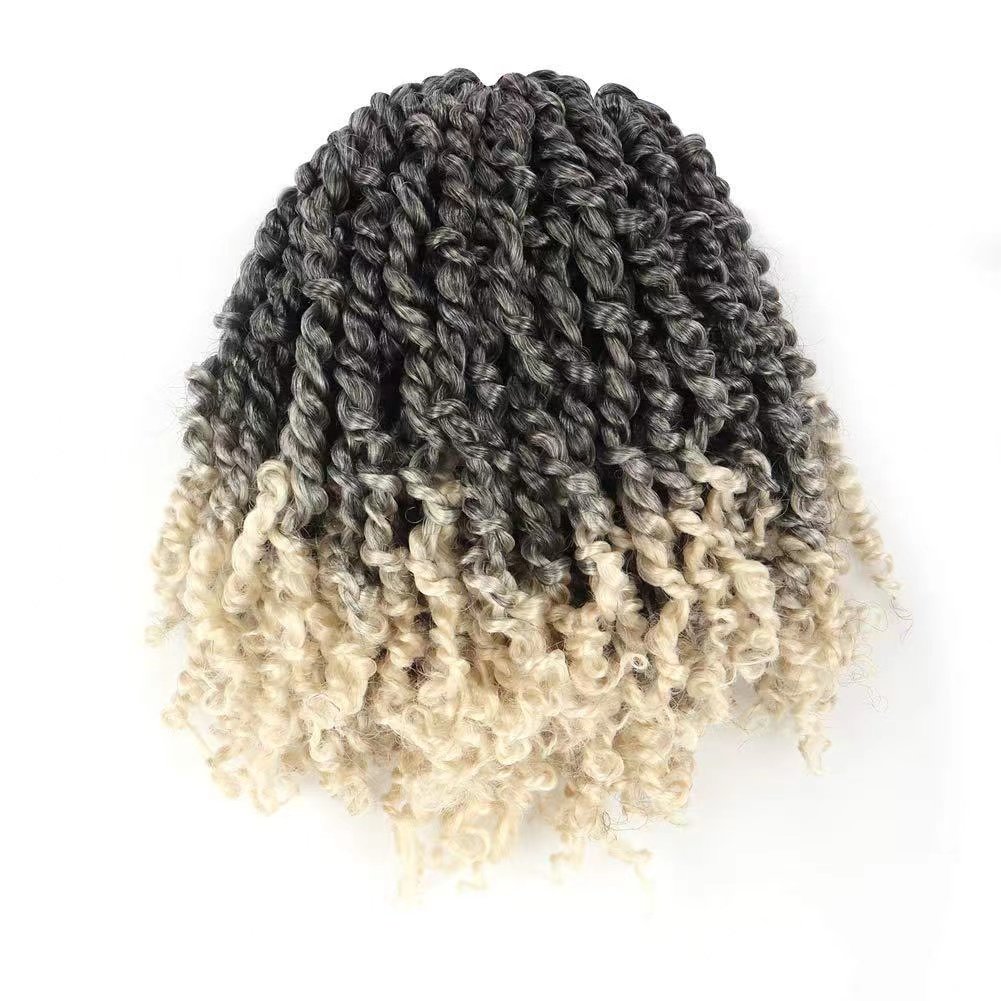 Passion Twist Hair Ombre Brown Pre-twisted Crochet Braids 10 Inch Short Bomb Twist Pre-looped Synthetic crochet Braiding Hair