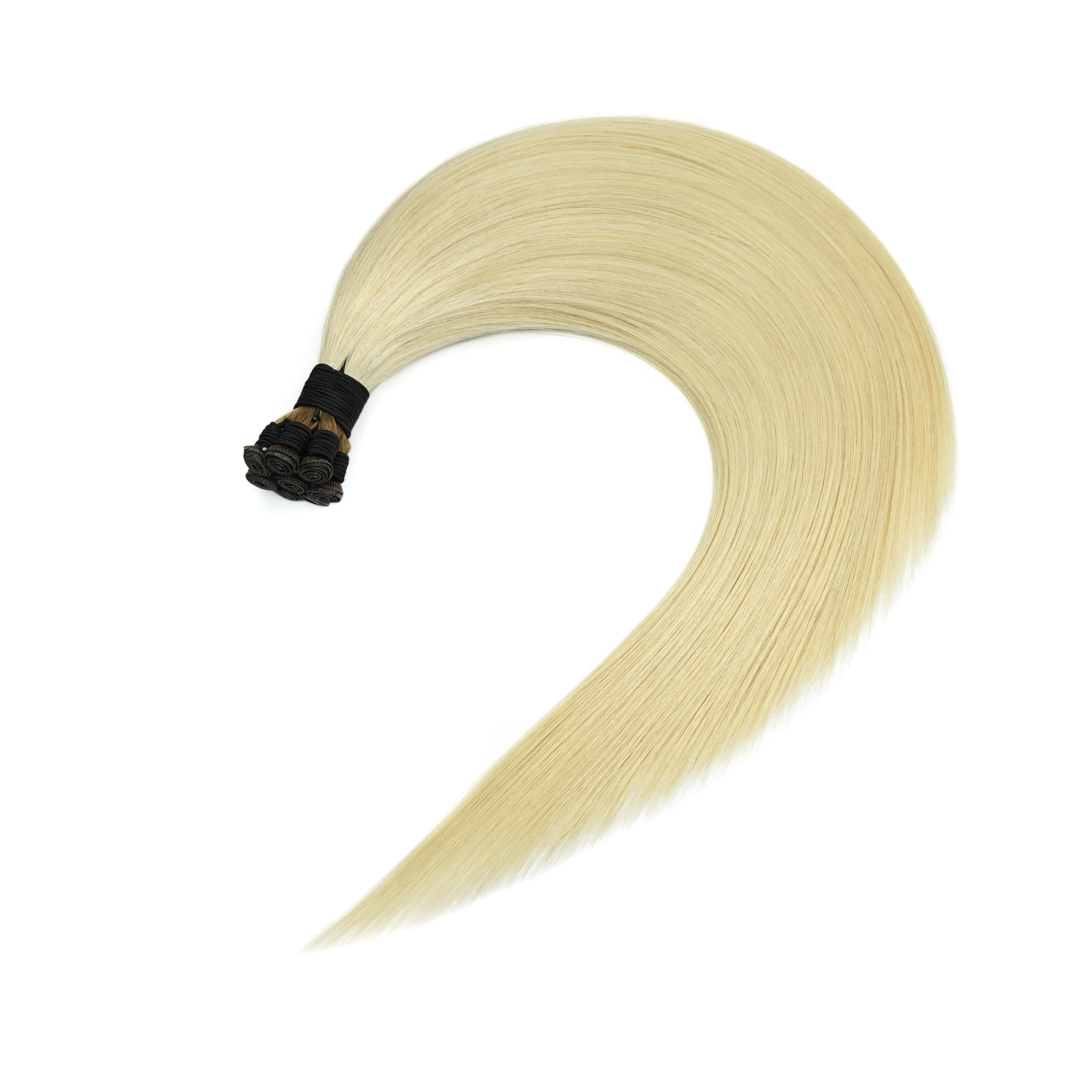 100% Unprocessed New Design Full Cuticle Aligned Hair Blonde Color Virgin Genius Weft Hand Tied Weft Extension