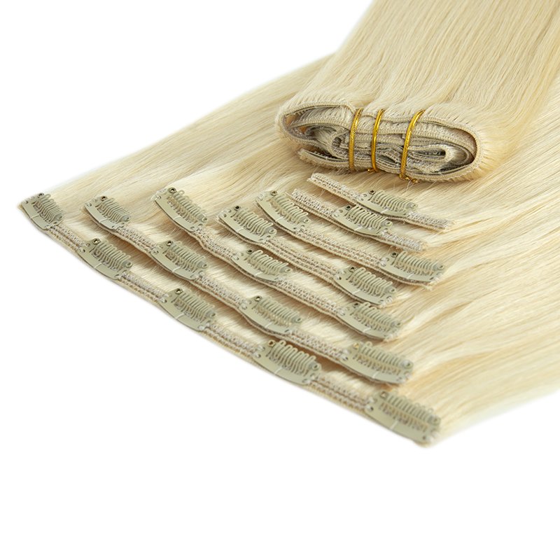Wholesale Bone Straight Brazilian Clip In Hair Extension 100% Virgin Remy Human Hair Clip In Human Hair Extensions