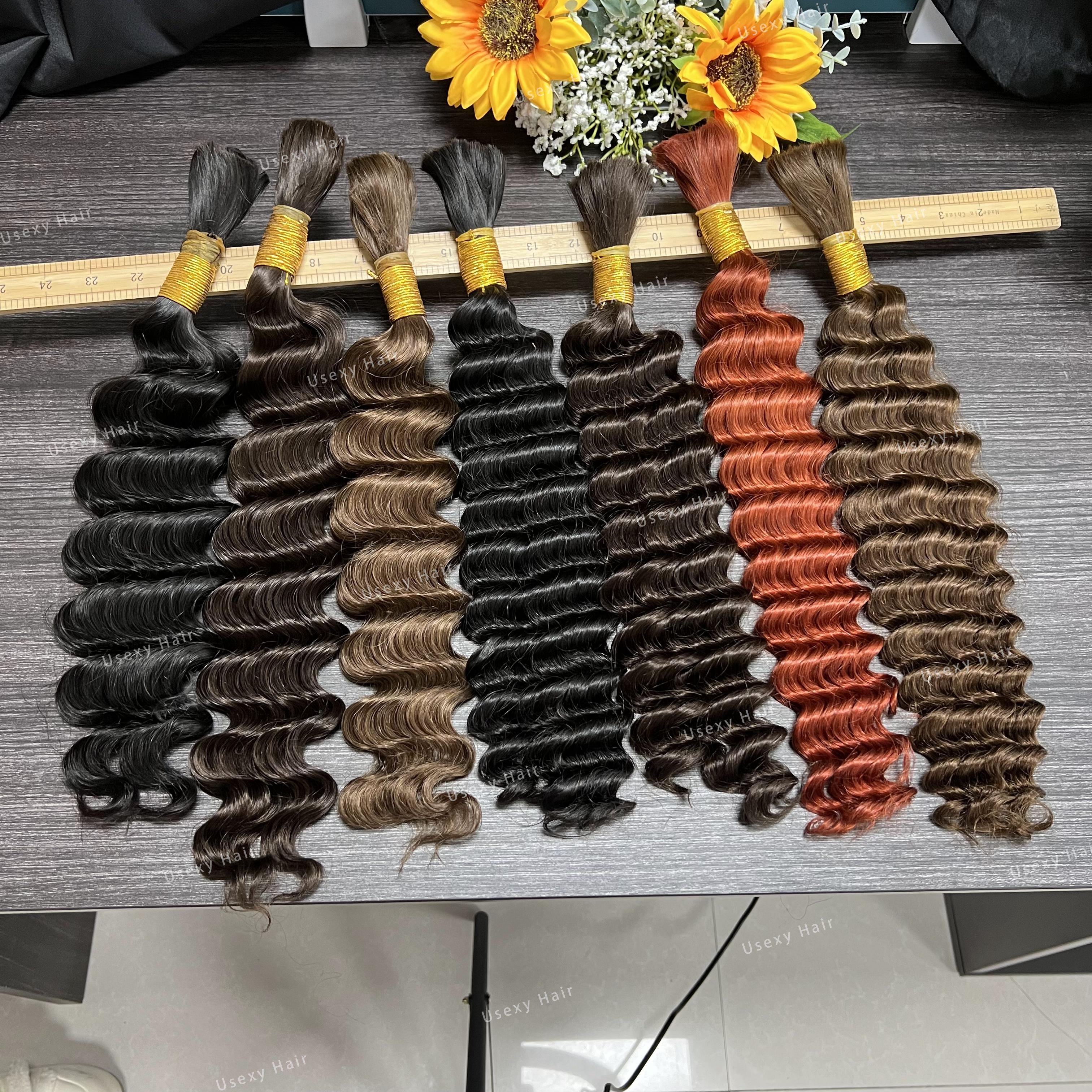 Ombre Braiding Human Hair Bulk No Weft Color Water Wave Wholesale Brazilian 100% Human Remy Hair Extension Cuticle Aligned bulk