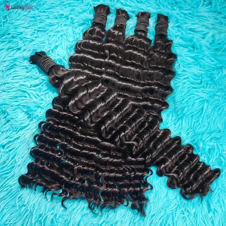 Ombre Braiding Human Hair Bulk No Weft Color Water Wave Wholesale Brazilian 100% Human Remy Hair Extension Cuticle Aligned bulk
