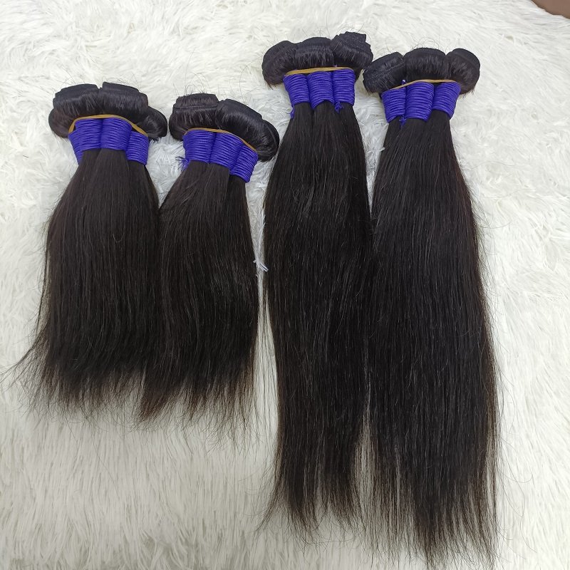 Letsfly Cheap Remy Virgin Human Hair Straight Hair Bundles Extensions Brazilian Straight Bundles