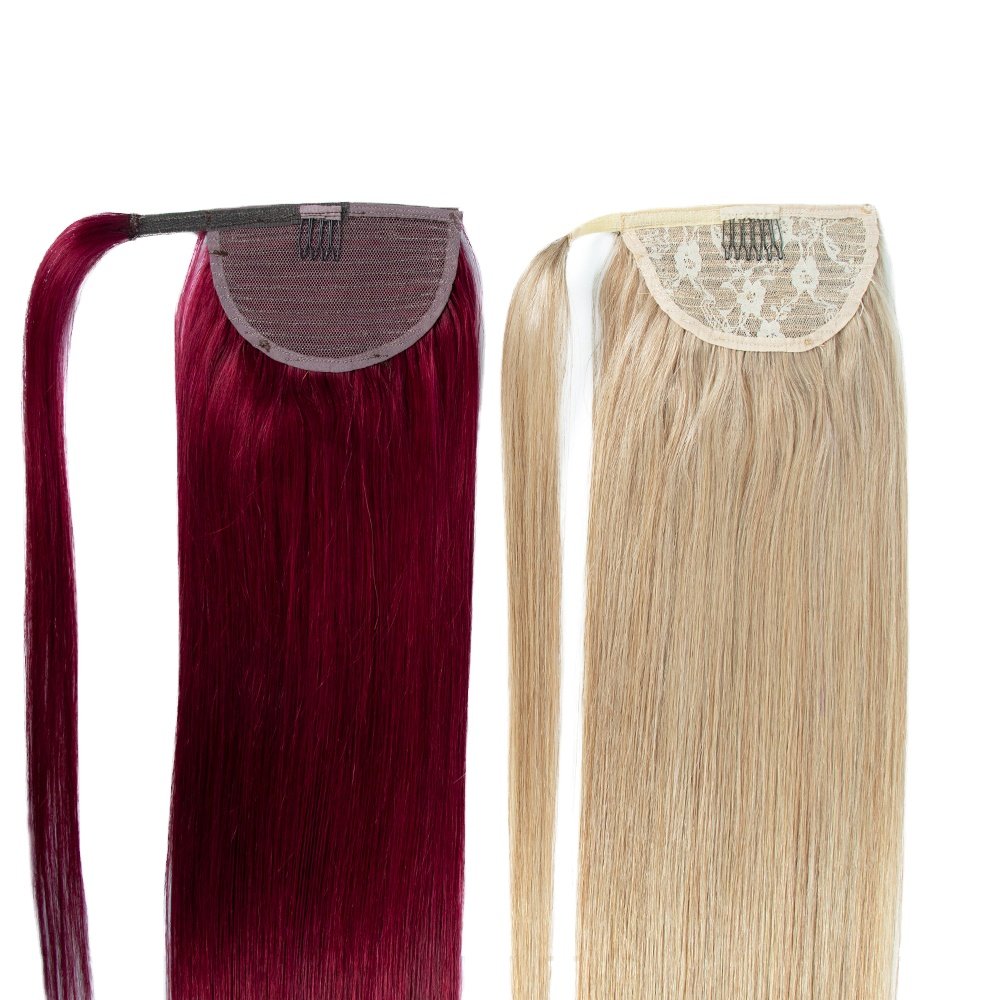 Wholesale 12a Top Quality Natural Remy Cuticle Aligend Ponytail Human Hair Extensions