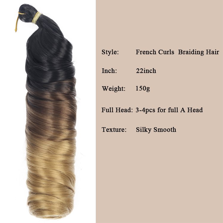 Display Pony Style Crochet Braid Spiral Loose Wave Hair Extension French Curl Synthetic Curly Braiding Hair