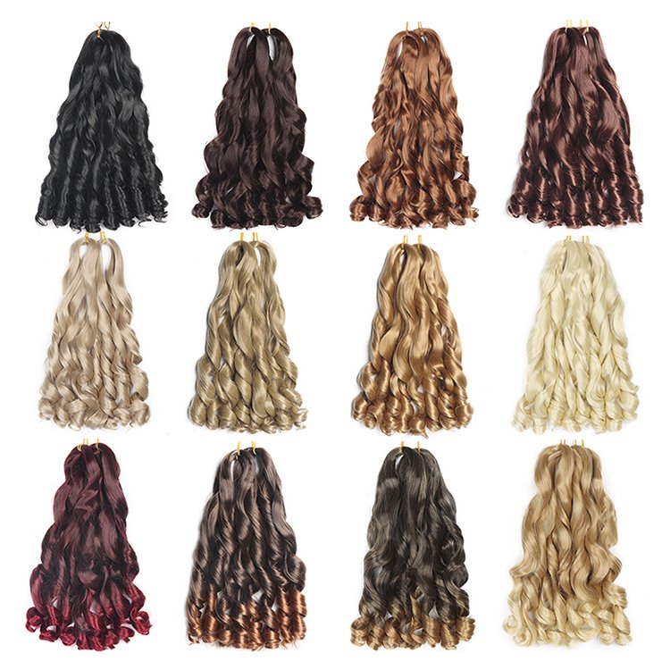 Display Pony Style Crochet Braid Spiral Loose Wave Hair Extension French Curl Synthetic Curly Braiding Hair