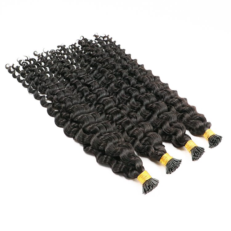Factory wholesale price i tip human hair extensions Indian raw hair 100 keratin I tip hair extension