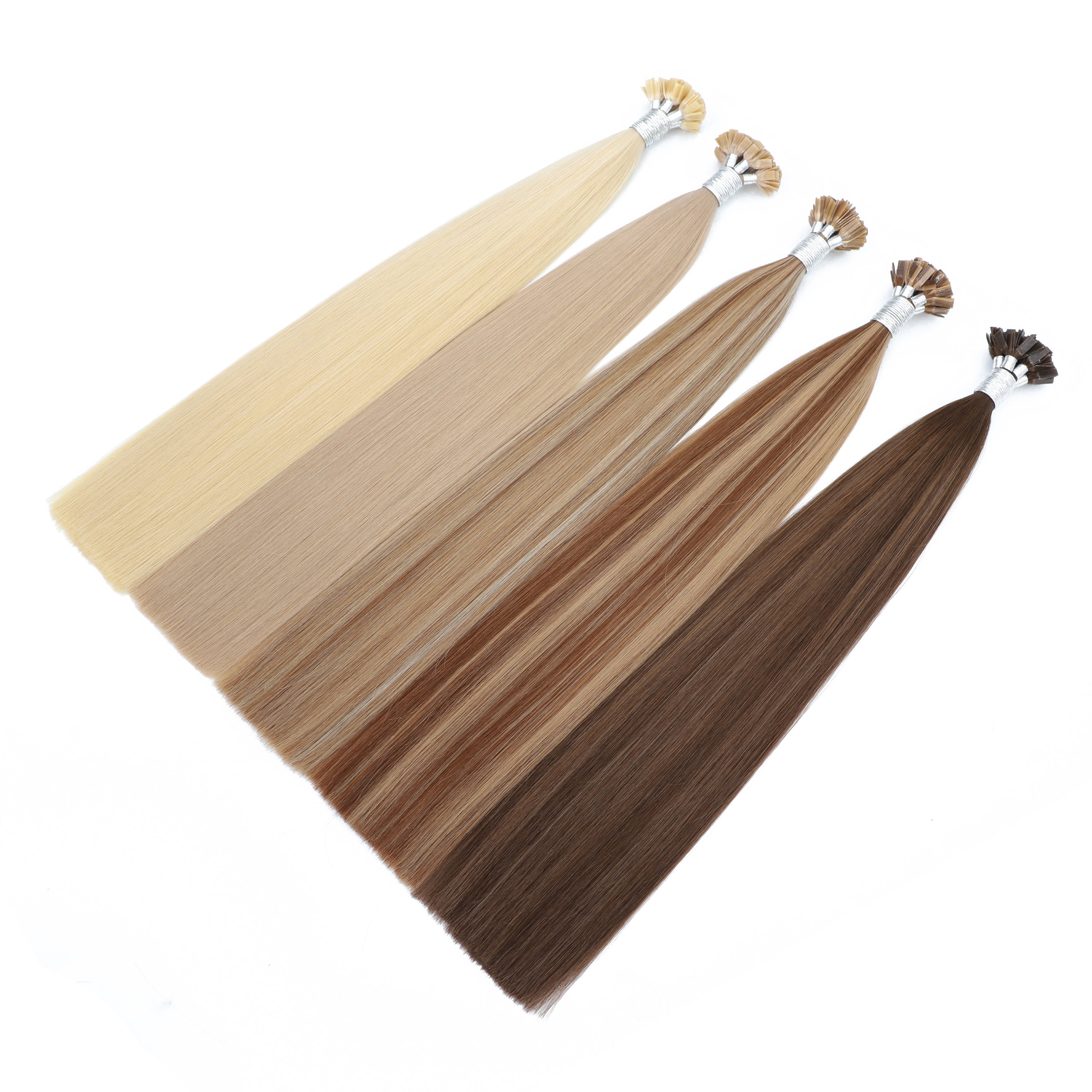 wholesale high quality 14-30 inch double drawn real remy human hair extensions flat tip hair keratin ruaaisn tip hair