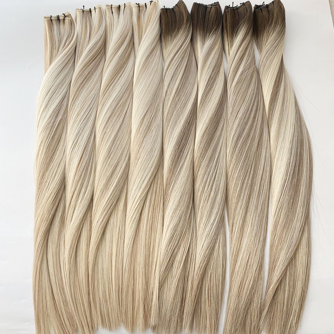 Free logo package available Salon Quality Handtied Wefts Invisible Genius Weft Human Hair Extensions