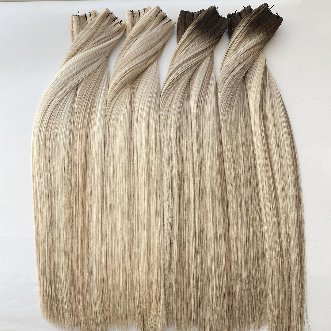 Free logo package available Salon Quality Handtied Wefts Invisible Genius Weft Human Hair Extensions
