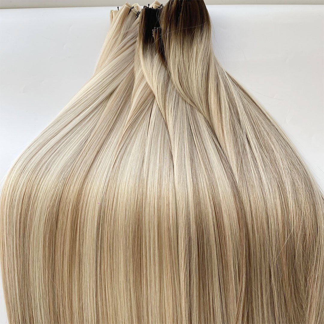 Free logo package available Salon Quality Handtied Wefts Invisible Genius Weft Human Hair Extensions