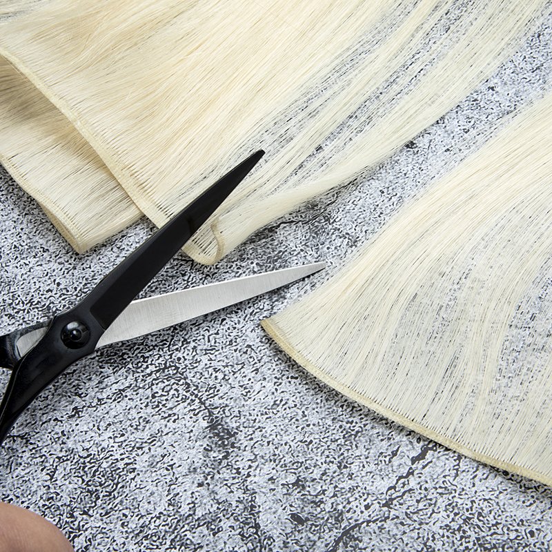 LeShine Russian Hair Most Popular Invisible Genius Weft Human Hair Extensions Straight Blonde genius wefts human hair