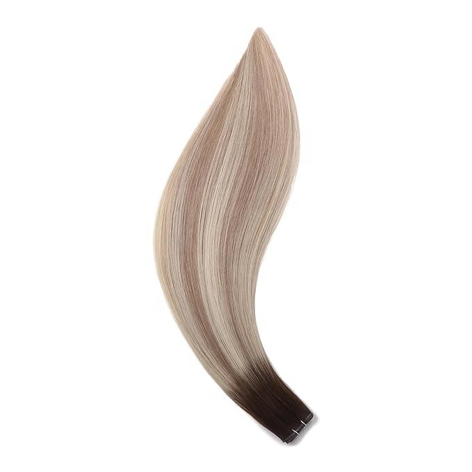 #T4/8A/60 European Invisible Genius Weft Colored Real Raw Virgin Human Hair Extensions Remy Brazilian Indian hand tied weft