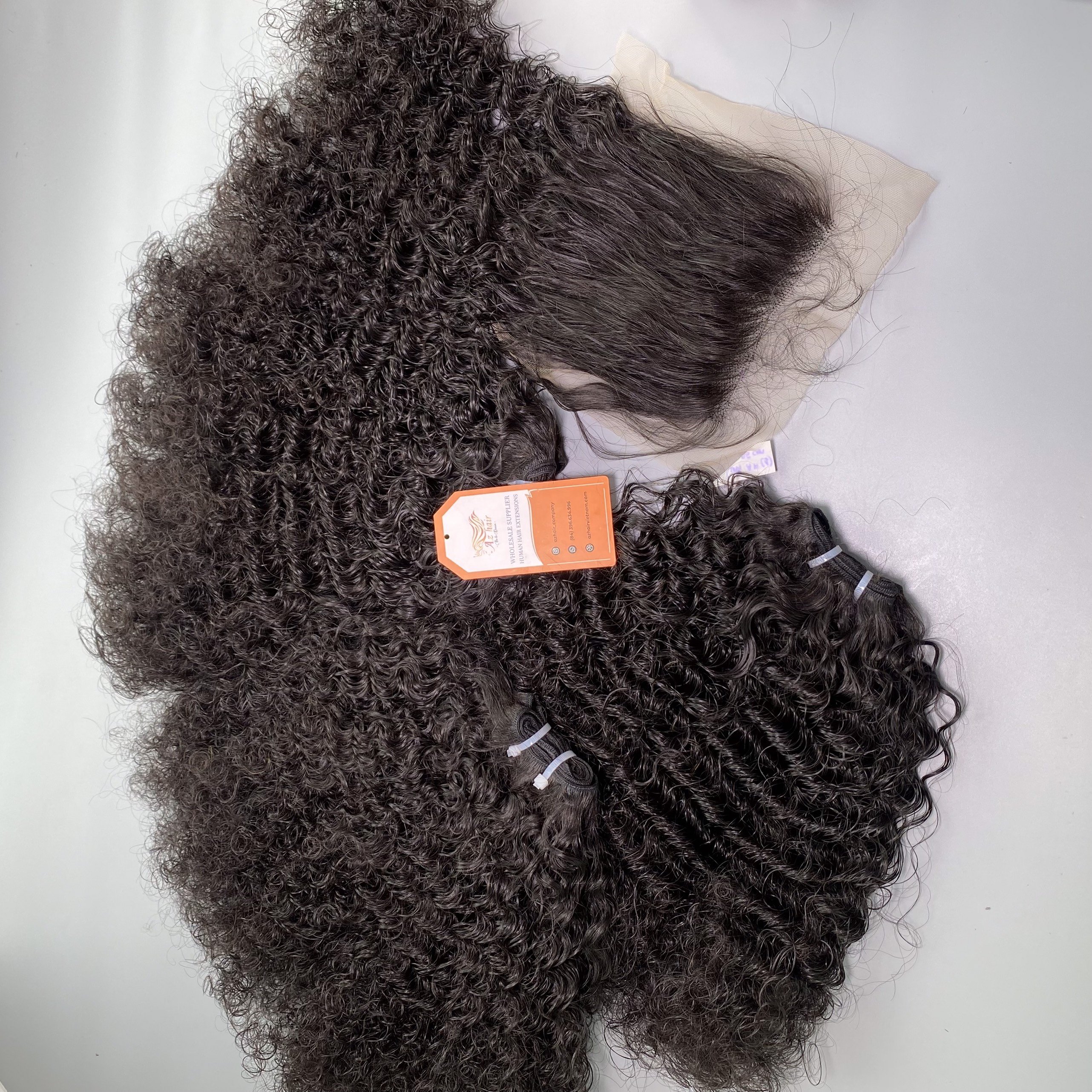 High Quality Burmese Curl Virgin Hair Extensions Double Weft Hair 100% Human Raw Viet Nam Whosale Price Factory
