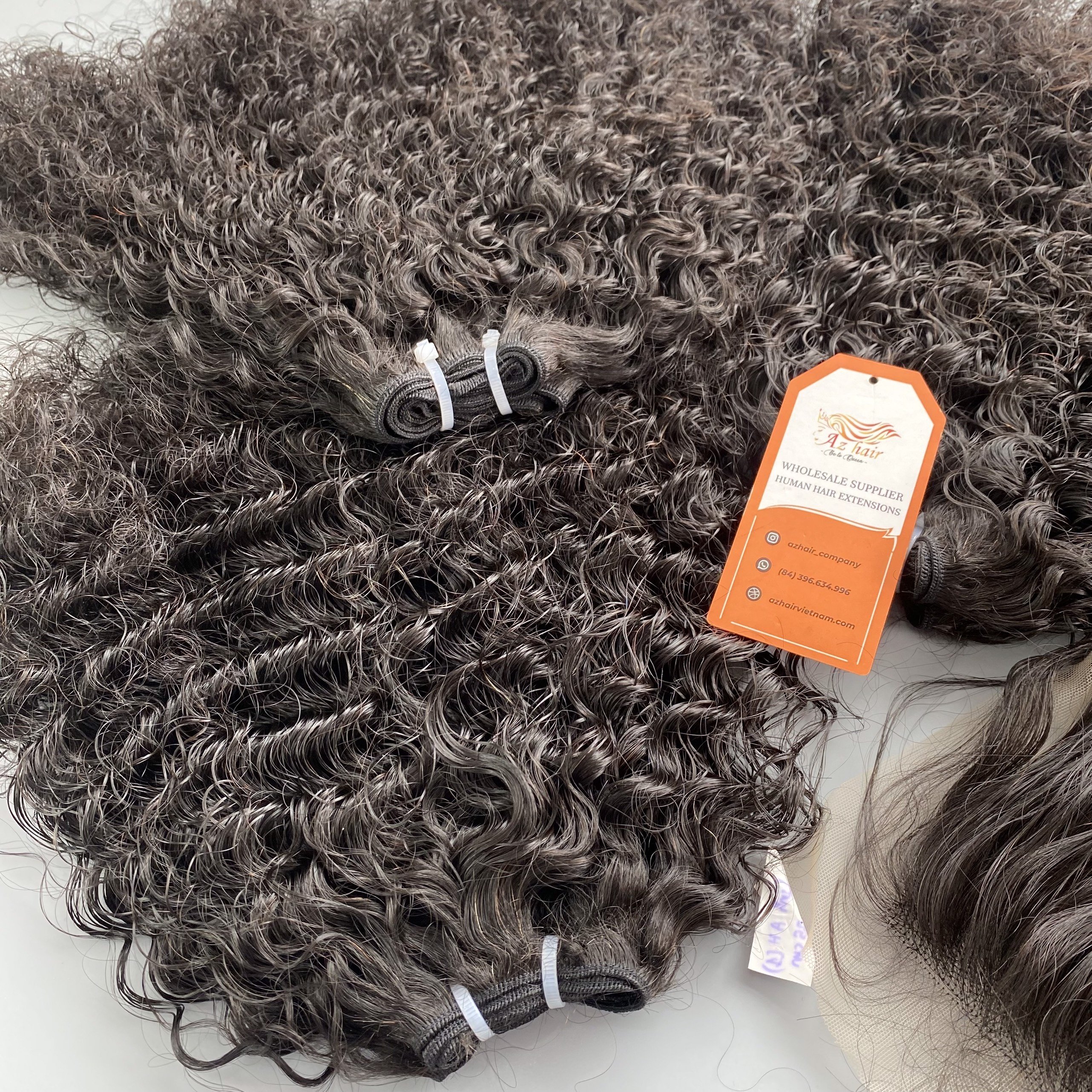 High Quality Burmese Curl Virgin Hair Extensions Double Weft Hair 100% Human Raw Viet Nam Whosale Price Factory