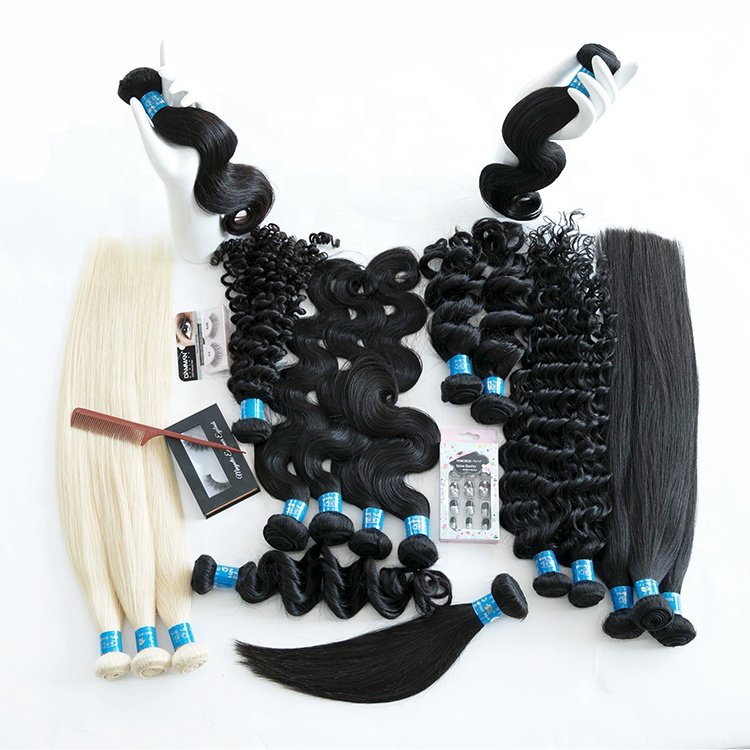 10 inch to 50 inch cuticle aligned raw hair with blue tag ,Real KBL wholesale genius weft human hair extensions
