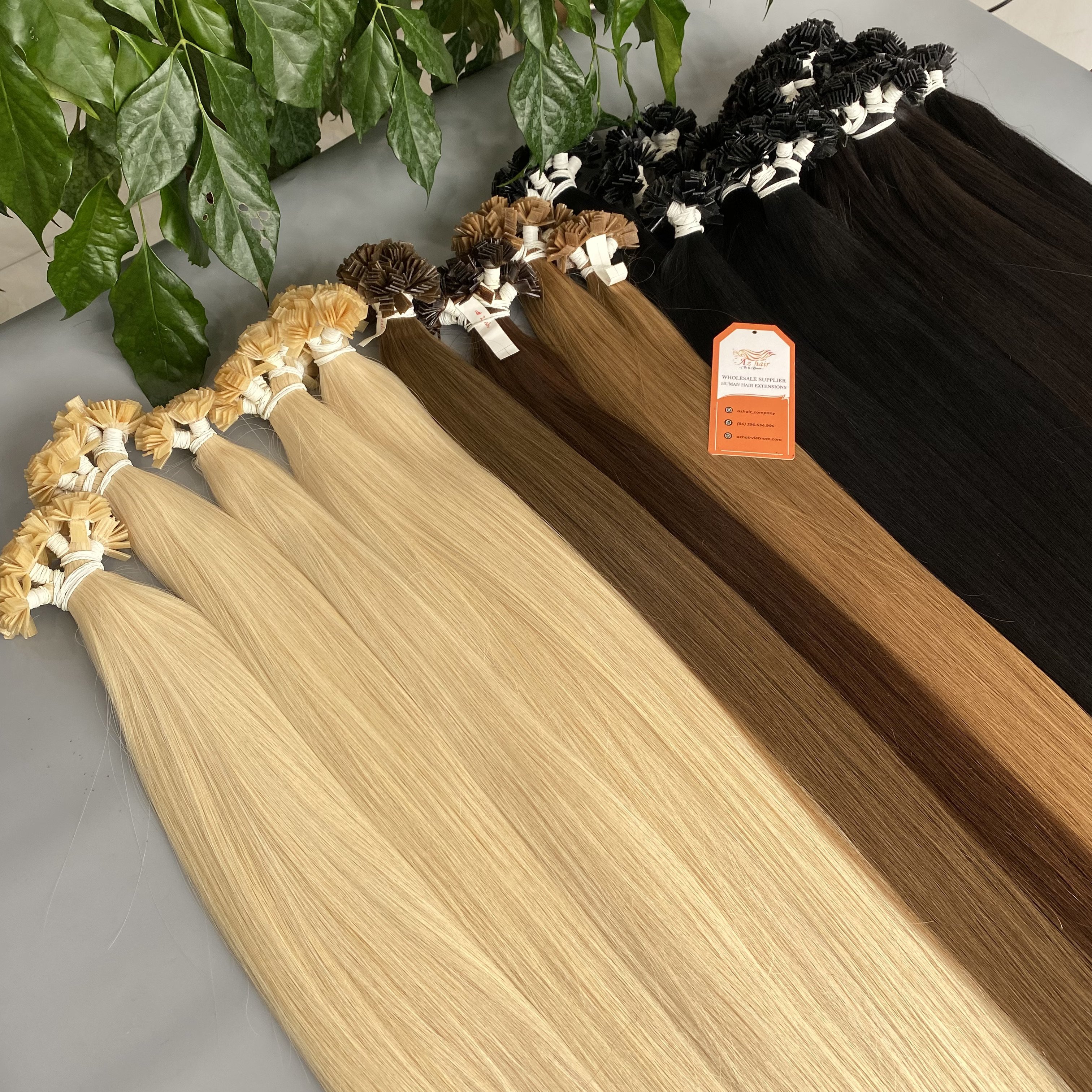 Top 12A Grade Vietnamese Keratin Bond Human Hair Extensions Full Cuticle Aligned Hair With Best Wholesale Price