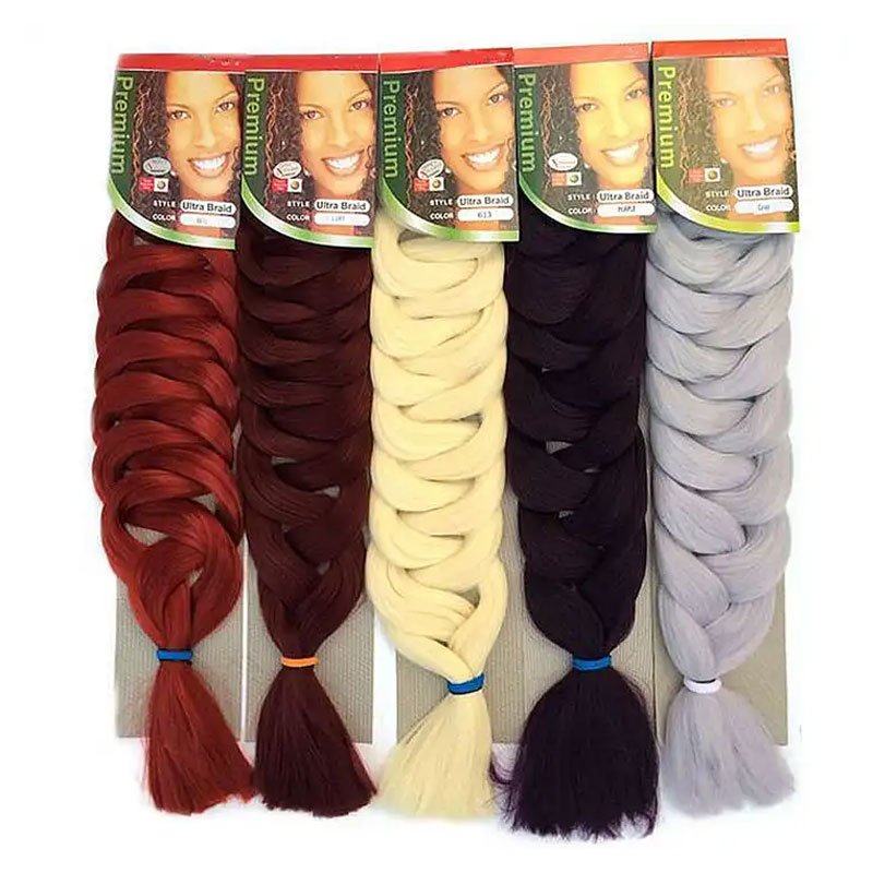 Wholesale 165g fashion African 82inch hair braiding extensions synthetic hair braid wig