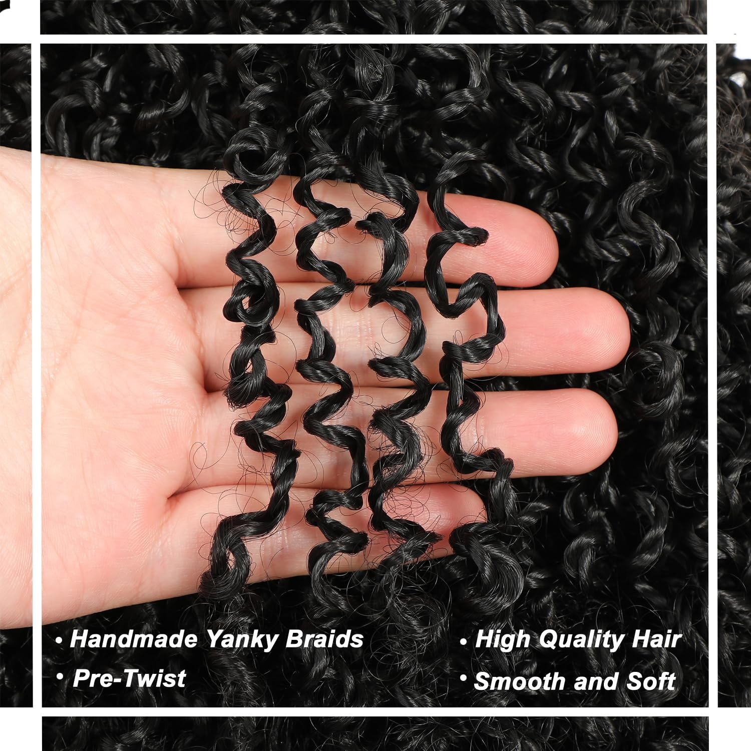 Ombre Color Yanky Twist Crochet Braiding Hair with Curls Yanky Twist Braids Synthetic Hair Extensions for Women