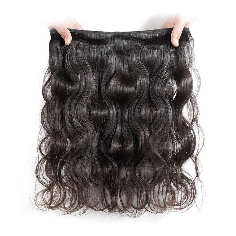 Indian Virgin Human Hair Weaves And Wigs,10a Body Wave Raw Hair Extensions Bundle With Lace Closure or Frontal With Baby Hair