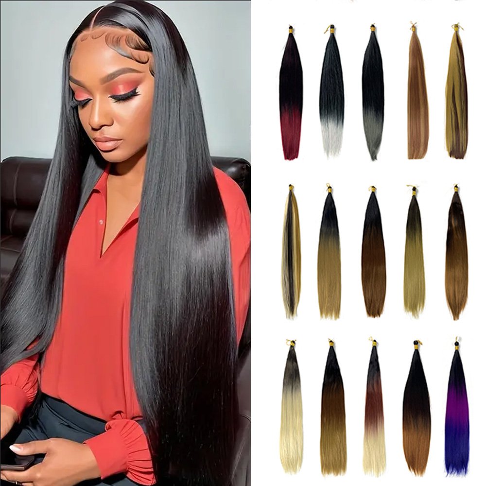 28inch 150g silky bone straight synthetic crochet hair straight silky bone straight braiding hair extension for braiding