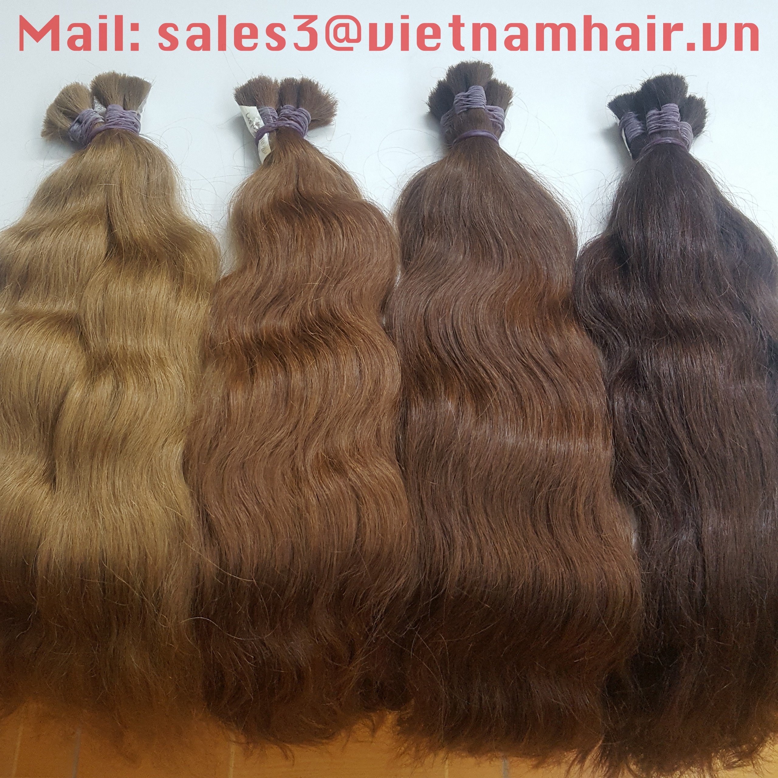 Double drawn wavy human hair extension on sale genius weft Virgin Remy Human Hair High Quality from Vietnam Wholesale
