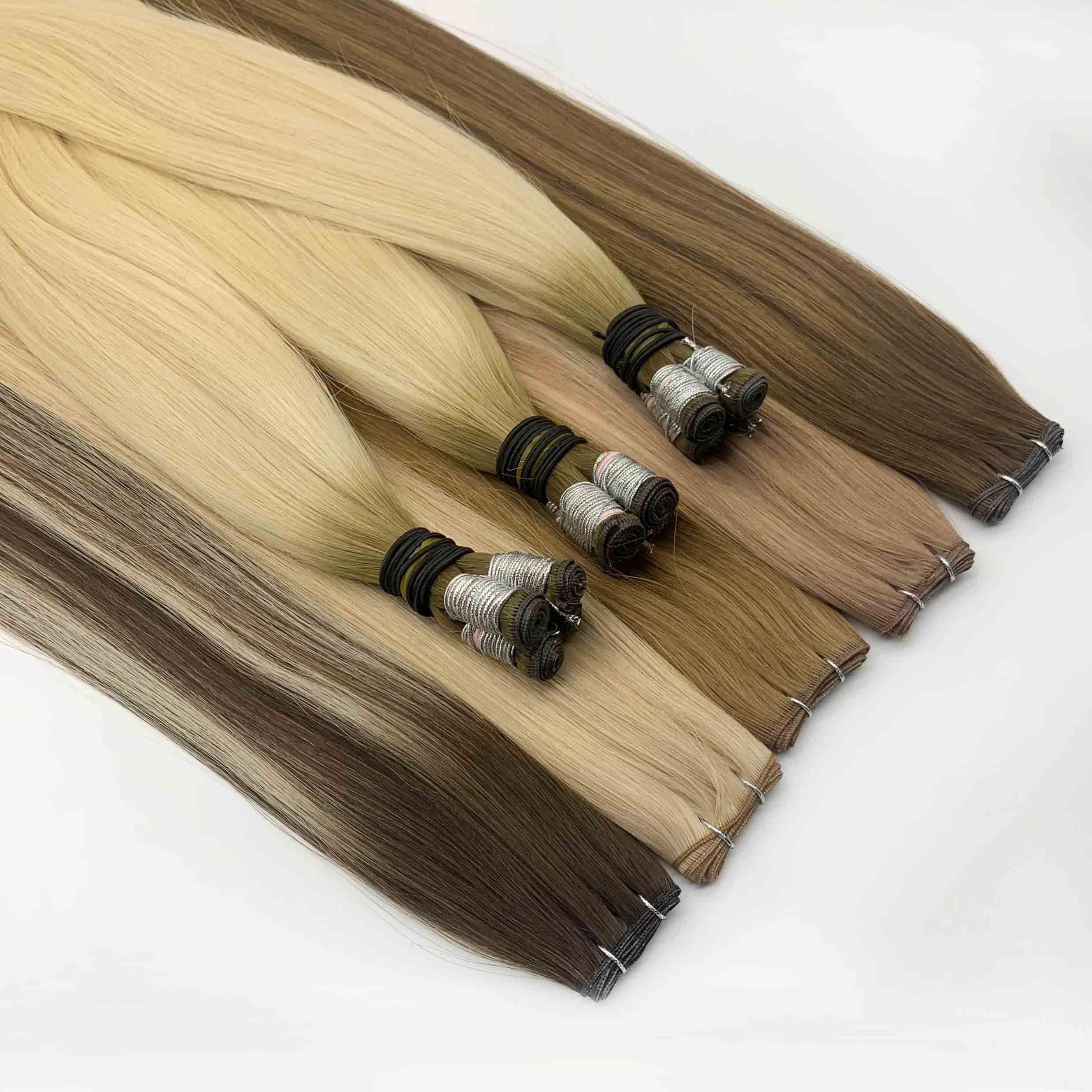 Russian Hair Genius Weft Hair Extensions Virgin Double Drawn Genius Weft Russian Hair Vendors
