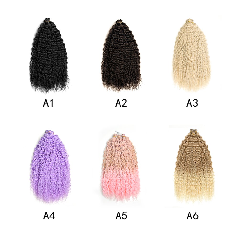 deep wave Ariel curl synthetic bulk Russian crochet braids 28inch synthetic braiding hair water wave hair twist braids