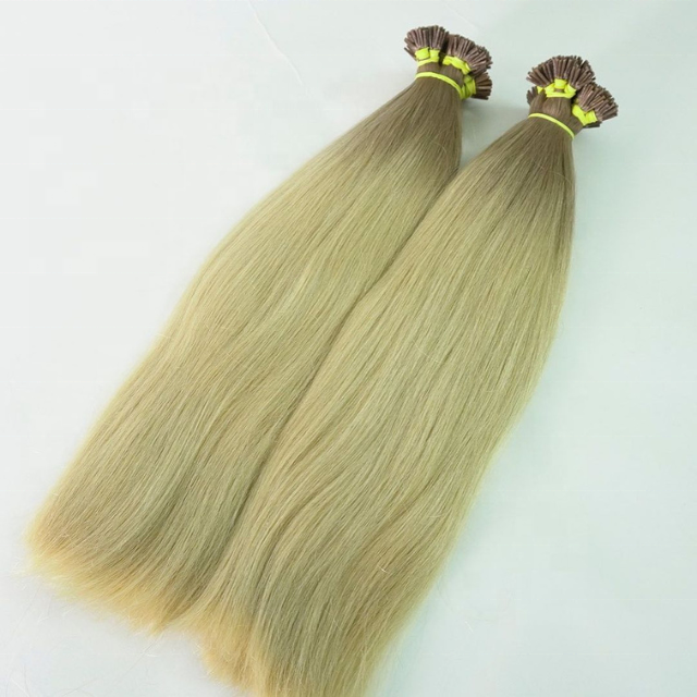 Raw Keratin hair extensions Remy Hair Italian Keratin Prebonded Flat Tip Human Hair Extension