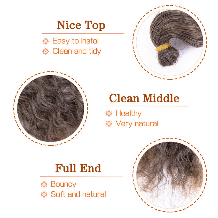 AliLeader Synthetic Crochet Curly Hair 18 Inch Deep Wave Braid Hair Ombre Large Wave Braiding Hair Extensions for Braids