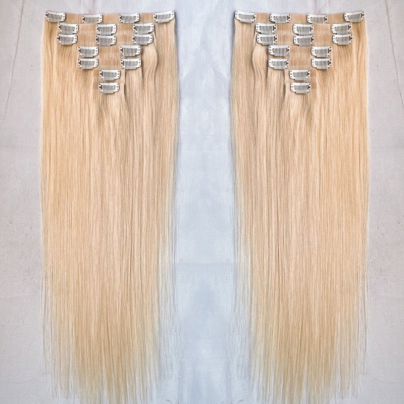 Wholesale Natural Raw Virgin Clip-ins Human Hair Invisible PU Seamless Clip In Hair Extensions