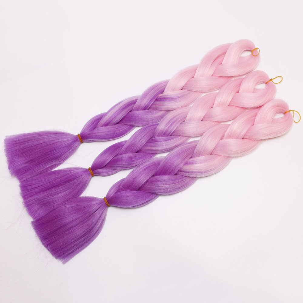 82 inch 165g 64 inch 100g Ombre Synthetic Braiding Hair, Yaki Hair Braid , Cheap 400g High Hair Extensions Acceptabl