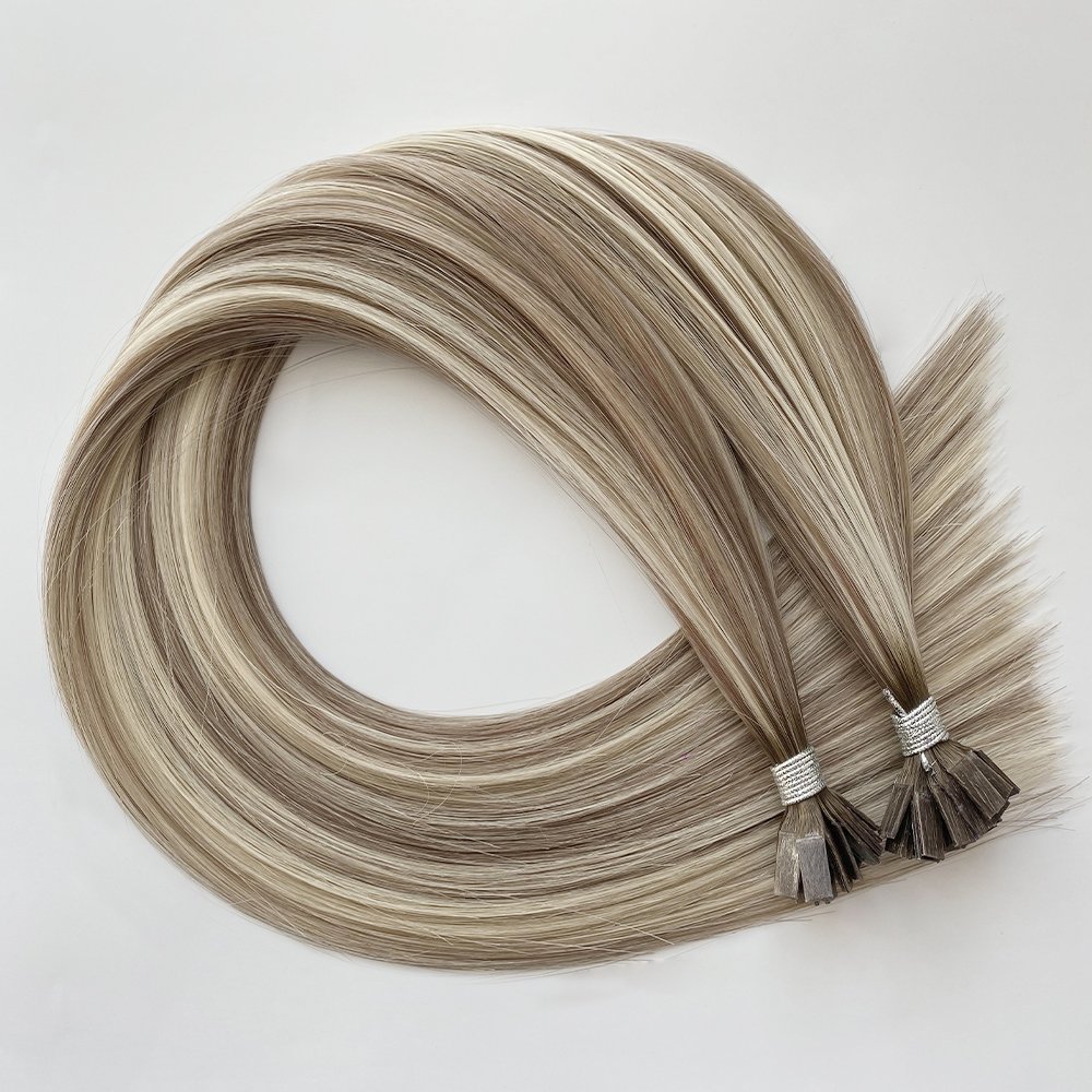 Pre Bonded Human Hair Extensions Keratin Hair Extensions Balayage Color K Tip Hair Extensions