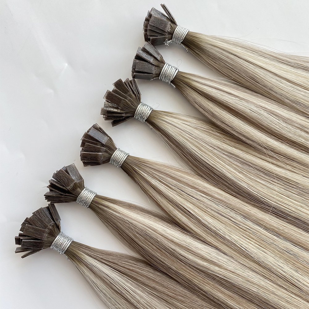 Pre Bonded Human Hair Extensions Keratin Hair Extensions Balayage Color K Tip Hair Extensions