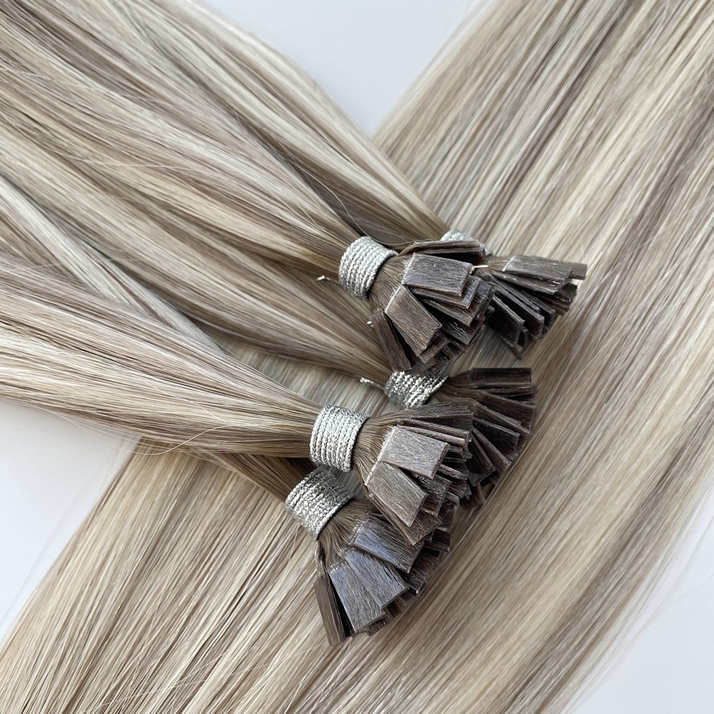 Pre Bonded Human Hair Extensions Keratin Hair Extensions Balayage Color K Tip Hair Extensions