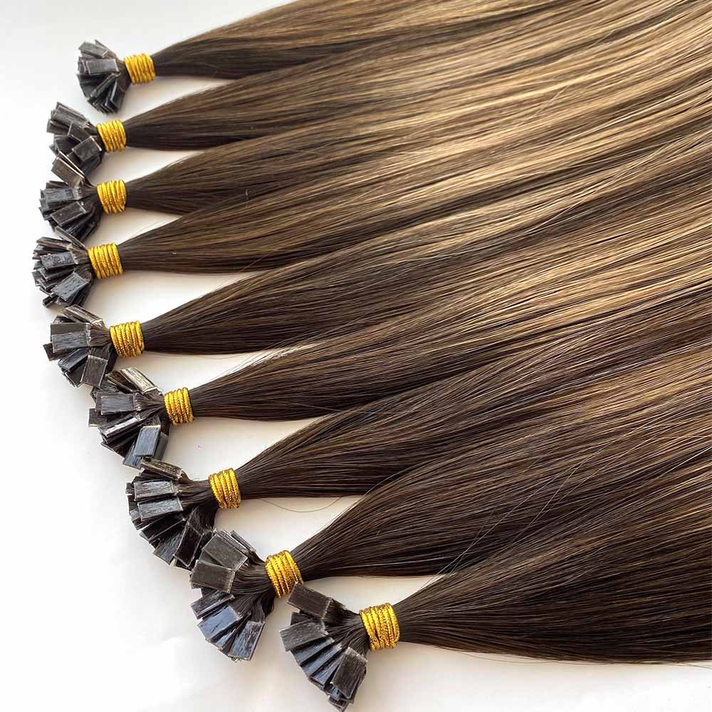 Pre Bonded Human Hair Extensions Keratin Hair Extensions Balayage Color K Tip Hair Extensions