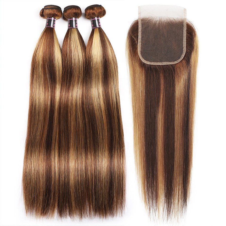 12a Grade Double Drawn Cuticle Aligned Human Hair Bundles with Lace Closure High Quality Hair Weave Burmese Curly Hair Bundles