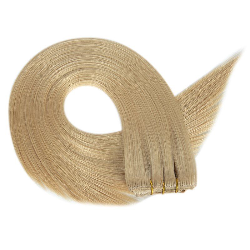Wholesale russian hair double drawn clip in human hair extensions