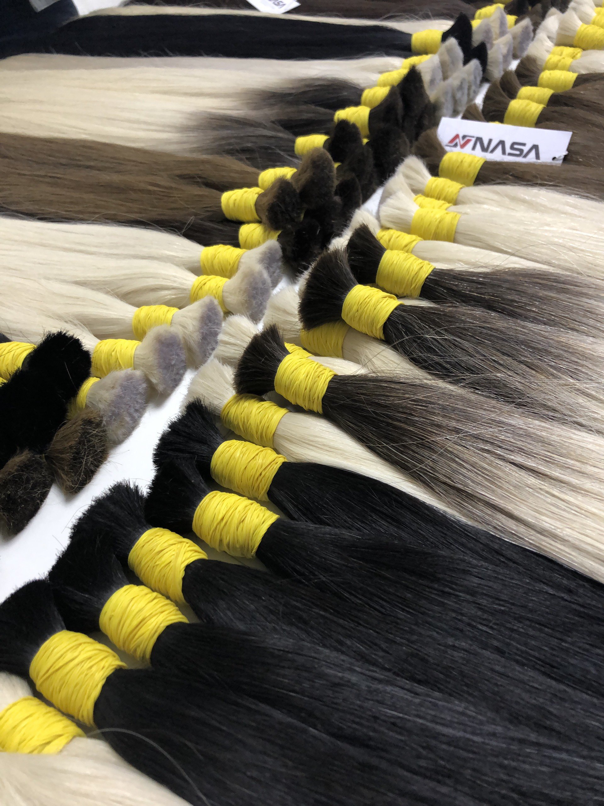 Whole Sale price Genius Weft Bulk Hair Extensions 100% Vietnamese Virgin human hair Blonde color Double drawn