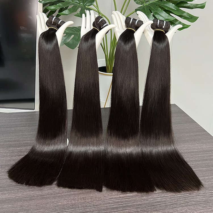 Unprocessed Vietnam Virgin Cuticle Intact Hair Bundle Vendors Bulk Double Drawn Weft Raw Indian Temple Human Hair Extensions